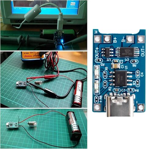 15 Pieces of TP4056 Type-C Input Interface USB 5V 1A Lithium Battery Charger Module Charging Boards with Dual Protection Functions. in Saudi Arabia