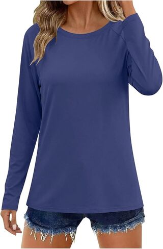 Womens UPF 50+ Sun Pullover Shirt Long Sleeve Fishing Hiking Hooded UV Sun Protection Shirts Lightweight Quick Dry Top in Saudi Arabia