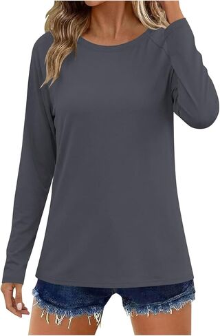 Womens UPF 50+ Sun Pullover Shirt Long Sleeve Fishing Hiking Hooded UV Sun Protection Shirts Lightweight Quick Dry Top in Saudi Arabia
