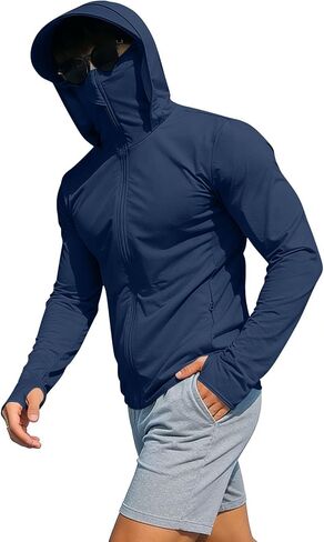 Mens UPF 50+ Sun Protection Jackets Ultra Light Thin Breathable Packable Outdoor Cycling Jacket Hoodie Skin Clothing in Saudi Arabia