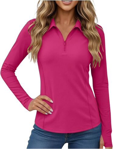 Womens UPF 50+ Sun Protection Hoodie Shirt Long Sleeve Fishing Hiking Hooded UV Shirts Lightweight Quick Dry Zip Tops in Saudi Arabia