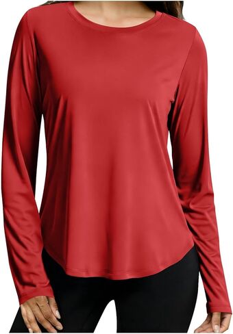 Women's UPF 50+ Sun Protection Pullover Breathable Stretch Hiking Shirts Long Sleeve for Running Outdoor Workout Shirt in Saudi Arabia