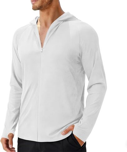 Men Sun Protection Hoodie Jacket UPF 50+ Full Zip up Long Sleeve Lightweight UV Jackets Shirts for Men Hiking Fishing in Saudi Arabia