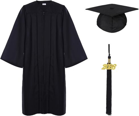 Unisex Adult Matte Graduation Cap and Gown Tassel Set in Saudi Arabia