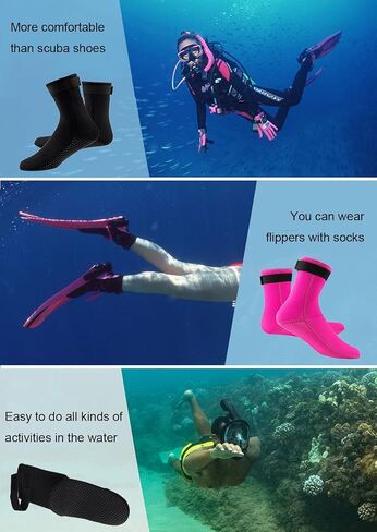 3mm Neoprene Socks Water Socks Dive Boots Diving Gear Surf Booties Wetsuit Booties Waterproof Foot Covers for Swimming in Kuwait