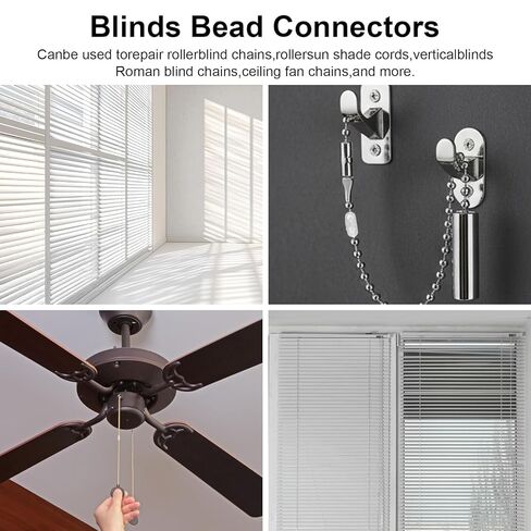 30pcs Bead Connector for Blinds, 4.5mm Bead Chain Connectors, Transparent Blind Chain Connector, Roller Shade Parts for Window Blind Pull Chains Replacement & Repair in Saudi Arabia