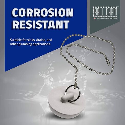 Number 10 Stainless Steel Ball Chain 100 Feet Spool | 4.8 mm in Diameter | Great for Vertical Window Blinds and Shades, Plumbing and Retention Applications in Saudi Arabia