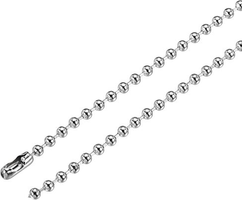 Pull Chain Extension, 26 Inch Long 0.13 Inch Diameter Beaded Link with Connector for Chandelier Light Craft Making, 304 Stainless Steel, Pack of 3 in Saudi Arabia