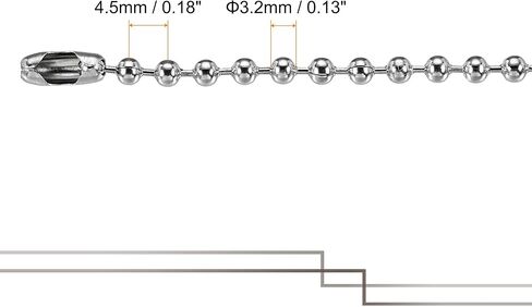 Pull Chain Extension, 26 Inch Long 0.13 Inch Diameter Beaded Link with Connector for Chandelier Light Craft Making, 304 Stainless Steel, Pack of 3 in Saudi Arabia