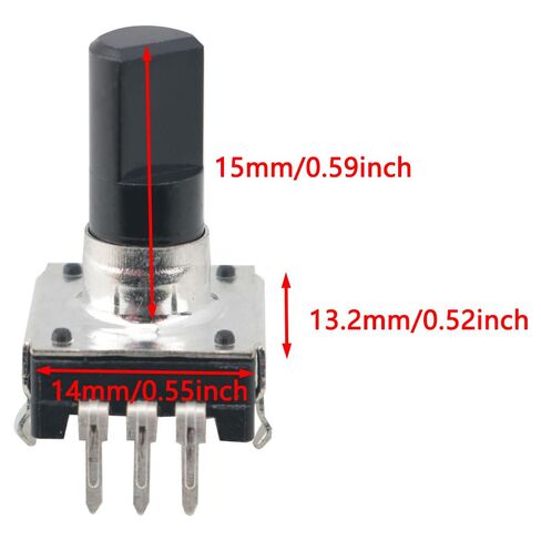 10PCS EC12 Audio Encoder 24 Pulse 360 Degree Rotary Digital Pulse Encoder Shank Length 15mm/0.59inch Without Switch EC12 Rotary Encoder for Robotics Camera Lens Computer Input Devices in Saudi Arabia