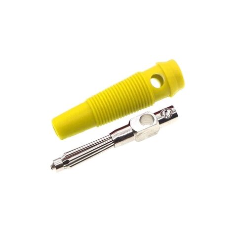 fengpeng 10PCS 4mm 32A Solderless Side Stackable Banana Plug High Current Insulated Shrouded Connector(Yellow 10Pcs) in Saudi Arabia