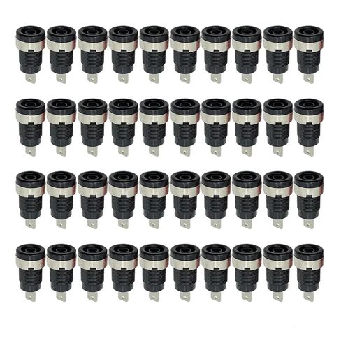 fengpeng 40PCS 4MM Banana Plugs Female Jack Socket 5 Colors Multimeter Head Panel Mount Connector Binding Post Terminal(40 Green) in Kuwait