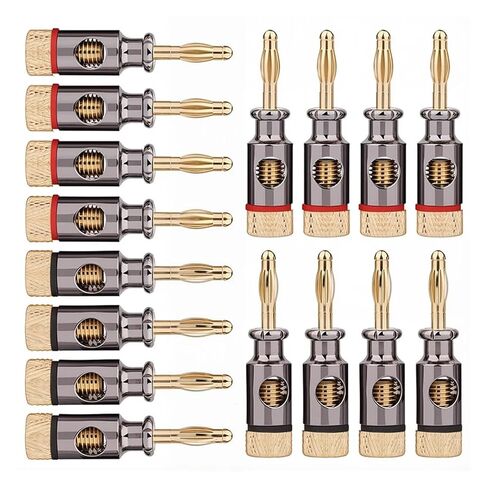 fengpeng 2PCS 4mm Banana Plug Connector Speaker Adapter Audio Video Connectors Gold Plated Brass(4pcs) in Saudi Arabia