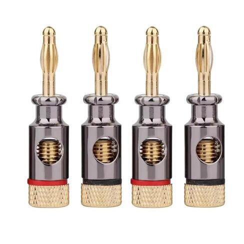 fengpeng 2PCS 4mm Banana Plug Connector Speaker Adapter Audio Video Connectors Gold Plated Brass(4pcs) in Saudi Arabia