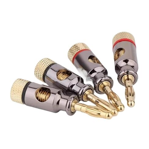 fengpeng 2PCS 4mm Banana Plug Connector Speaker Adapter Audio Video Connectors Gold Plated Brass(4pcs) in Saudi Arabia