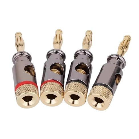 fengpeng 2PCS 4mm Banana Plug Connector Speaker Adapter Audio Video Connectors Gold Plated Brass(4pcs) in Saudi Arabia