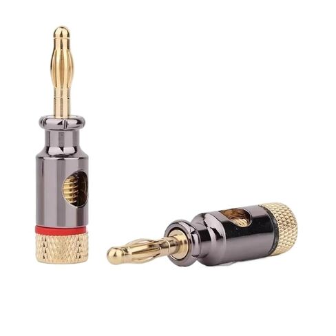 fengpeng 2PCS 4mm Banana Plug Connector Speaker Adapter Audio Video Connectors Gold Plated Brass(4pcs) in Saudi Arabia