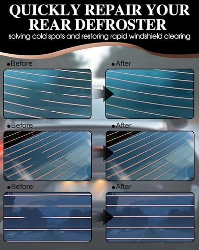 15 ML Rear Defroster Repair Kit, Copper Conductive Paint, Extremely High Conductivity & Fast-Curing & Strong Adhesion, Rear Window Defroster Repair Kit with Brush, Scraper, Masking Paper in Kuwait