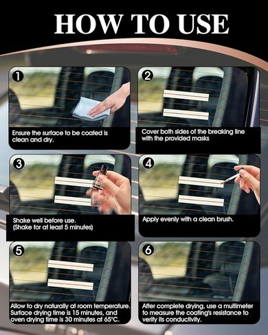 15 ML Rear Defroster Repair Kit, Copper Conductive Paint, Extremely High Conductivity & Fast-Curing & Strong Adhesion, Rear Window Defroster Repair Kit with Brush, Scraper, Masking Paper in Kuwait