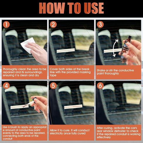 Conductive Paint, Copper Conductive Paint, Copper paint With Masking Tape and Scraper High Conductivity, Used to Repair Various Types of Damage to Automotive Rear Window Defroster Grilles, 0.33 oz in Kuwait