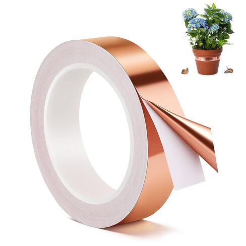 قطعة واحدة من الشريط النحاسي للرخويات والقواقع، 1 بوصة × 66 قدم من سبيكة النحاس وشريط حاجز الحلزون، غير سام، آمن للحيوانات الأليفة، للأواني والأفاريز والحدائق والأماكن التي قد تتسلق فيها القواقع in Kuwait