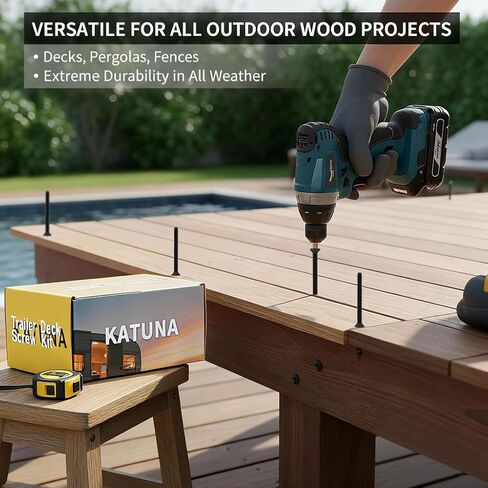 1/4-20 x 2-1/2" Trailer Deck Screws (100 Pack) | T30 Torx Star Drive for Wood to Metal | Flat Head, Self Tapping Floorboard Screws in Kuwait