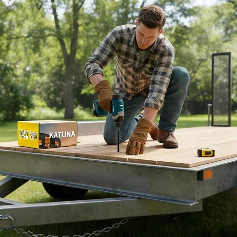 1/4-20 x 2-1/2" Trailer Deck Screws (100 Pack) | T30 Torx Star Drive for Wood to Metal | Flat Head, Self Tapping Floorboard Screws in Kuwait