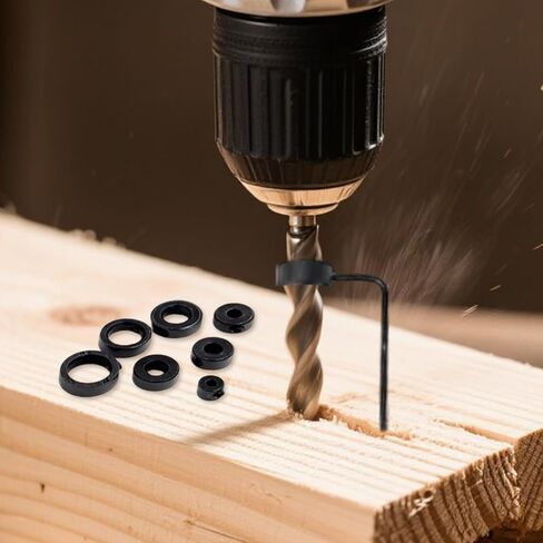 8PCS Drill Bit Depth Stop Collars Set 3–16mm with Hex Wrench Positioning Rings for Accurate Drilling Repair and Workshop in Saudi Arabia