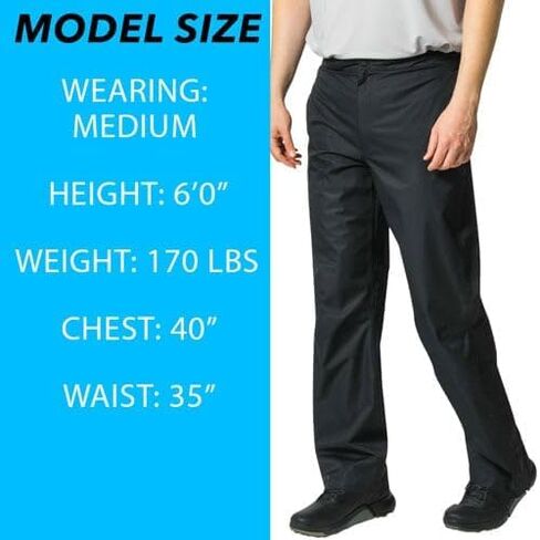 TGW Men's Waterproof Golf Rain Pants Black L in Saudi Arabia