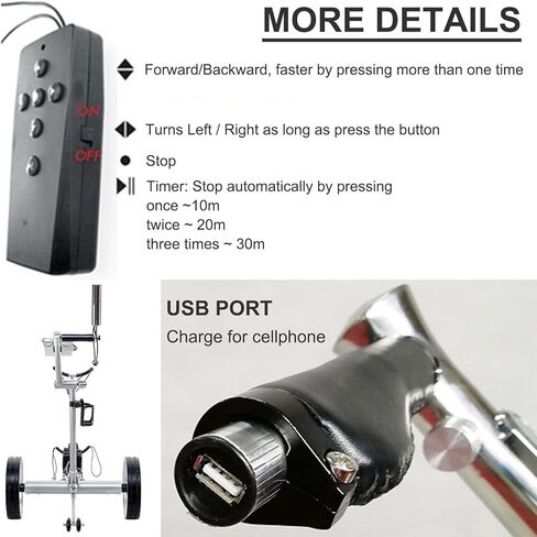 3 Wheels Folding Electric Golf Trolley with Umbrella Holder & Waterproof Bag, Portable Automatic Golf Carts with Remote Control in Saudi Arabia