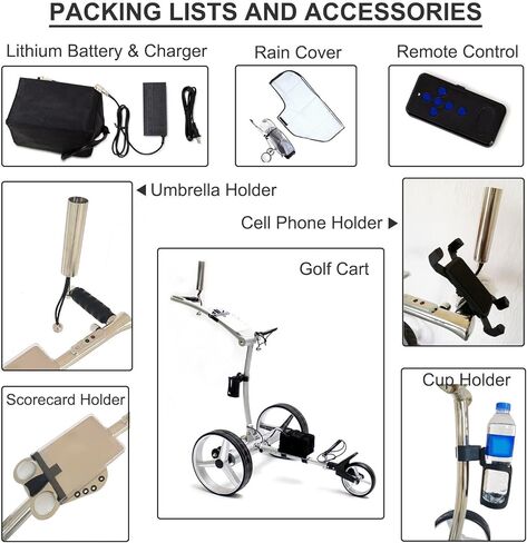عربة جولف بتحكم عن بعد بثلاث عجلات، عربة جولف كهربائية قابلة للطي/عربة دفع جولف، مع بطارية ليثيوم 24 فولت 10 أمبير ومحرك مزدوج 400 وات in Saudi Arabia