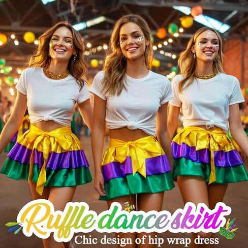 Nicute 4th of July Short Skirt Layered Ruffle Skirt Independence Day Patriotic Costume for Women in Kuwait