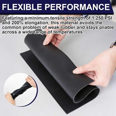 ورقة مطاطية Fkm Fluoroelastomer، بسمك 12 بوصة × 12 بوصة، وسمك 1/16 بوصة (0.062 بوصة)، درجة تجارية 75a+/-5 صلابة متوسطة، درجة حرارة عالية ومقاومة للمواد الكيميائية، مادة ختم الحشية، أسود in Saudi Arabia