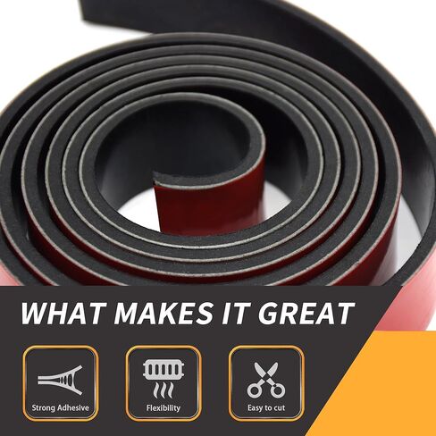 شرائط مطاط النيوبرين بسمك 1/8 بوصة ولفائف مطاطية صلبة، ورقة للحشية التي تصنعها بنفسك، والمستودع، والوسادات، والأختام، وتجريد الطقس، والأرضيات (عرض 1 بوصة، وطول 12 قدمًا) مع دعم لاصق in Kuwait