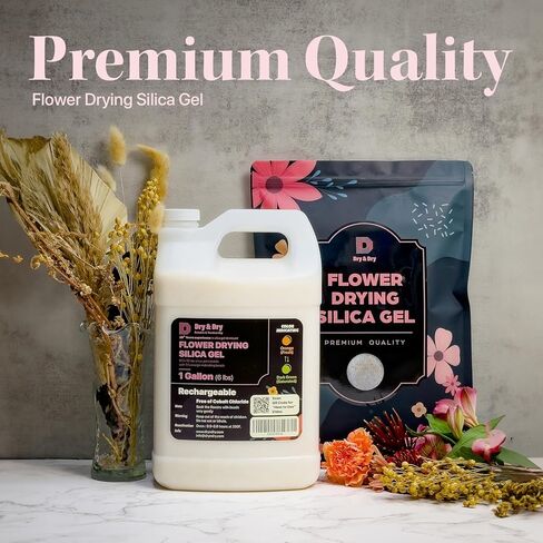 Dry & Dry (NET 3 LBS) Newly Developed Silica Gel Flower Drying - Ultra Premium Silica Gel for Drying Flowers Silica Gel Flower Drying(1 Bag of 3 LBS Reusable) in Saudi Arabia