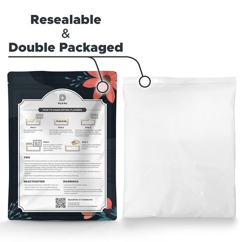 Dry & Dry (NET 3 LBS) Newly Developed Silica Gel Flower Drying - Ultra Premium Silica Gel for Drying Flowers Silica Gel Flower Drying(1 Bag of 3 LBS Reusable) in Saudi Arabia