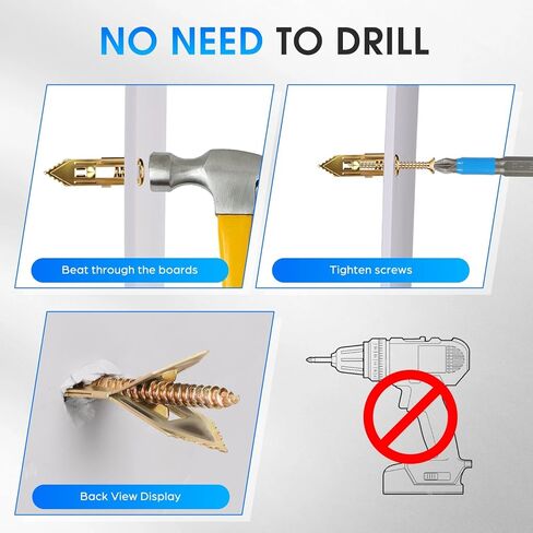 440 PCS Self Drilling Drywall Anchors with Screws Kit - 220 Metal Sheetrock Wall Anchors & 220 Zinc Expansion Drywall Screws,2025 Upgraded Zinc Plated Steel,No Drilling Required, Easy to Install in Saudi Arabia