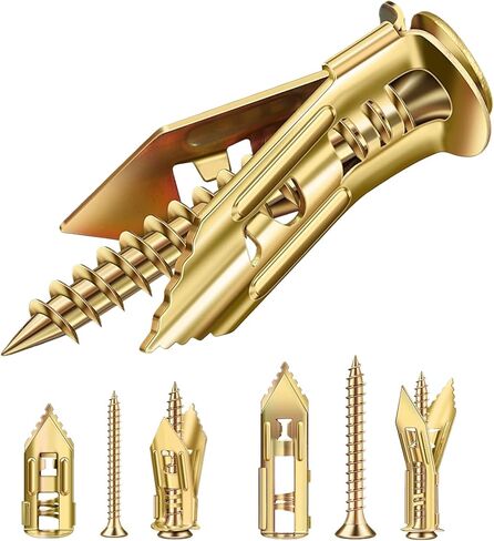 70 Pcs Self Drilling Drywall Anchors with Screws Kit, 2 Sizes Heavy Duty Metal Expansion Anchors for Drywall- 1.18in & 1.57in, No Pre-Drill No Holes, for Picture Frames, Mirror, Shelves in Saudi Arabia