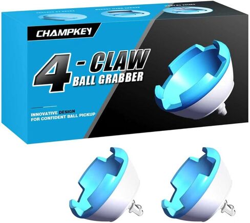 CHAMPKEY 4-Claw Pressure Golf Ball Grabber 2 Pack - مسترد كرة جولف ممتاز للمضرب - الجزء العلوي من منتقي كرة الجولف المطاطي - فقط من أجل مقابض نهاية الفتحة (غير مناسبة لمقابض نهاية الفتحة المعدنية) in Kuwait