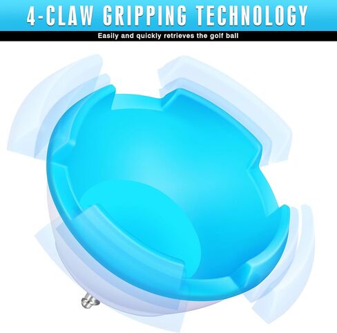 CHAMPKEY 4-Claw Pressure Golf Ball Grabber 2 Pack - مسترد كرة جولف ممتاز للمضرب - الجزء العلوي من منتقي كرة الجولف المطاطي - فقط من أجل مقابض نهاية الفتحة (غير مناسبة لمقابض نهاية الفتحة المعدنية) in Kuwait