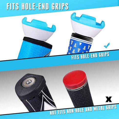 CHAMPKEY 4-Claw Pressure Golf Ball Grabber 2 Pack - مسترد كرة جولف ممتاز للمضرب - الجزء العلوي من منتقي كرة الجولف المطاطي - فقط من أجل مقابض نهاية الفتحة (غير مناسبة لمقابض نهاية الفتحة المعدنية) in Kuwait