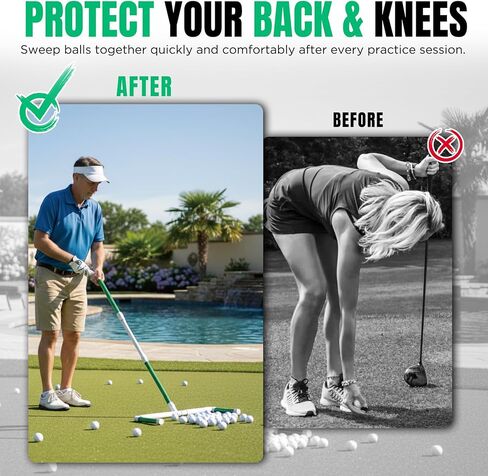 مكنسة كرة جولف محمولة - تصميم قائم بذاته لا ينحني، مجمع كرات PVC معياري، بديل علوي للمنتقي للجولف وكرة البيسبول وكرة الريشة in Kuwait
