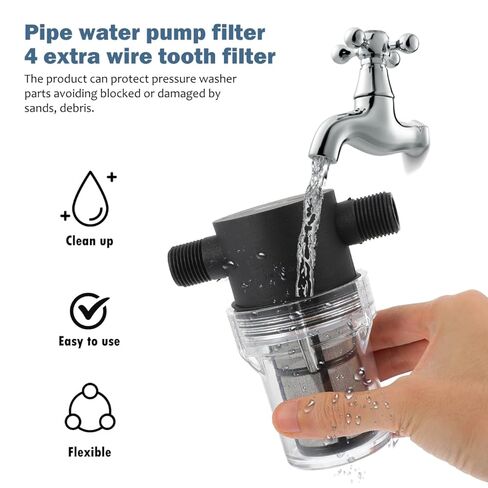 PRETYZOOM Water Pump Strainer Filter 1/4 Inch Male Thread Inline Mesh Water Pre-Filter with Wrench for Home Pipe Filtration and Debris Protection in Kuwait