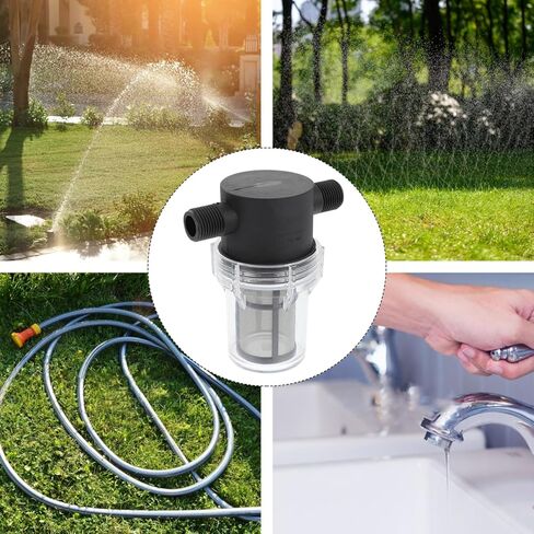 PRETYZOOM Water Pump Strainer Filter 1/4 Inch Male Thread Inline Mesh Water Pre-Filter with Wrench for Home Pipe Filtration and Debris Protection in Kuwait
