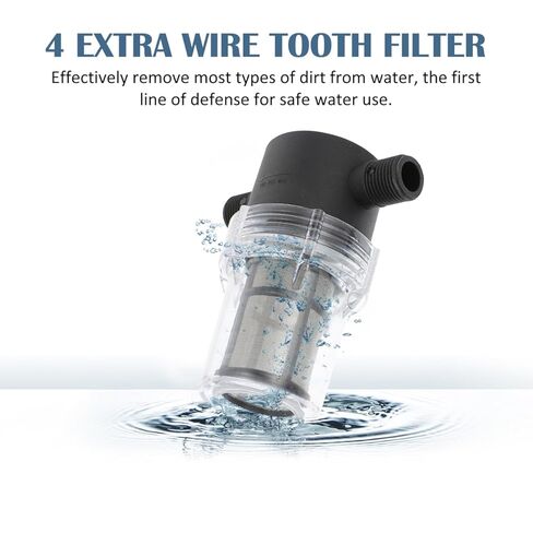 PRETYZOOM Water Pump Strainer Filter 1/4 Inch Male Thread Inline Mesh Water Pre-Filter with Wrench for Home Pipe Filtration and Debris Protection in Kuwait
