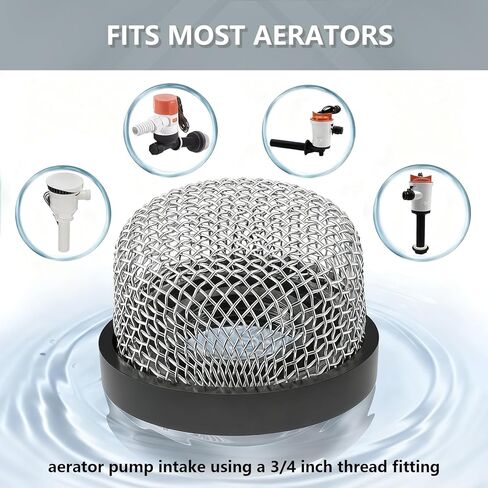 3 Pack ¾ Inch -14 Stainless Steel Mesh Strainer Aerator Screen – Inline Water Filter for Livewell Pump/Baitwell, Industrial Plumbing/Garden Washers, Marine-Grade Rust-Proof Easy Installation in Saudi Arabia