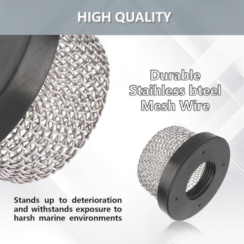 3 Pack ¾ Inch -14 Stainless Steel Mesh Strainer Aerator Screen – Inline Water Filter for Livewell Pump/Baitwell, Industrial Plumbing/Garden Washers, Marine-Grade Rust-Proof Easy Installation in Saudi Arabia