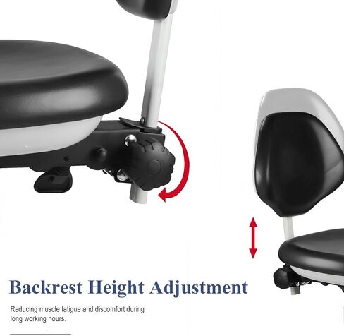 Dental Stool Ergonomic PU Leather Seat with Adjustable Back Rest Sitting Height Nurse Doctor Assistant Black Chair in Kuwait