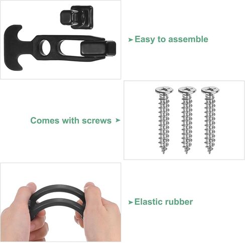 1-Pack T-Handle Rubber Flexible Draw Latches,3.9"Flexible Draw Latches Flexible T-Handle Hasp Rubber with Screws for Toolbox/Golf Cart/Vehicle Engine/Cooler/Hood[Black] in Kuwait