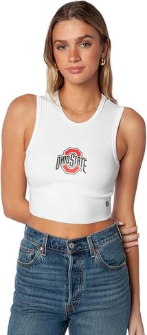 Hype & Vice Cut -Off Tank للنساء (X -Small) - جامعة ولاية أوهايو للنساء ، ودبابات الملاءات القصيرة ، وقمصان الكلية لأيام اللعبة - أبيض in Saudi Arabia
